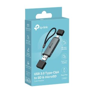 Считыватель флеш-карт TP-Link USB-C + USB 2.0 SD + TF silver (UA430D)