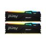 Модуль памяти для компьютера DDR5 64GB (2x32GB) 5600 MHz Beast RGB Kingston Fury (ex.HyperX) (KF556C36BBEAK2-64)