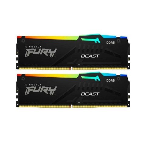 Модуль памяти для компьютера DDR5 16GB (2x8GB) 6000 MHz FURY Beast RGB Kingston Fury (ex.HyperX) (KF560C36BBEAK2-16) - Нулевой остаток (Feed)  - Нулевой остаток (Feed) 
