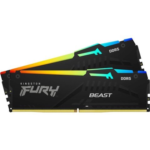 Модуль памяти для компьютера DDR5 16GB (2x8GB) 6000 MHz FURY Beast RGB Kingston Fury (ex.HyperX) (KF560C36BBEAK2-16) - Нулевой остаток (Feed)  - Нулевой остаток (Feed) 