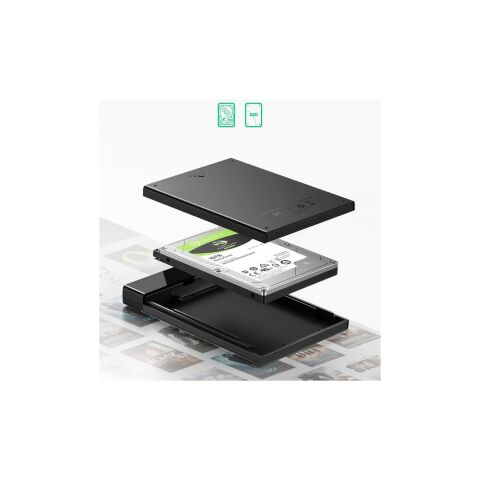 Карман внешний Ugreen USB 3.1 to 2.5" HDD/SSD US221 black (50743) - Аксессуары к HDD  - Аксессуары к HDD 