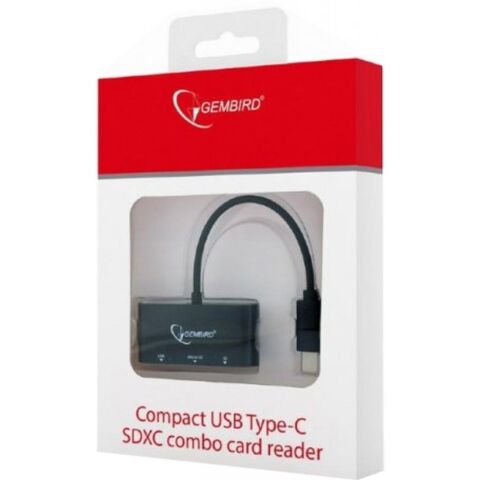 Считыватель флеш-карт Gembird Type-C SD/TF + USB2.0 (UHB-CR3-02) - Кардридеры  - Кардридеры 