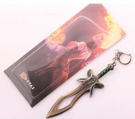 Брелок DOTA 2 Butterfly Sword Дота 2 меч металл цвет бронза 6 см.