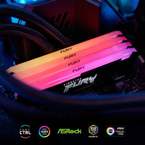 Модуль памяти для компьютера DDR4 8GB 3200 MHz Beast RGB Kingston Fury (ex.HyperX) (KF432C16BB2A/8WP) - Модули памяти для компьютера  - Модули памяти для компьютера 