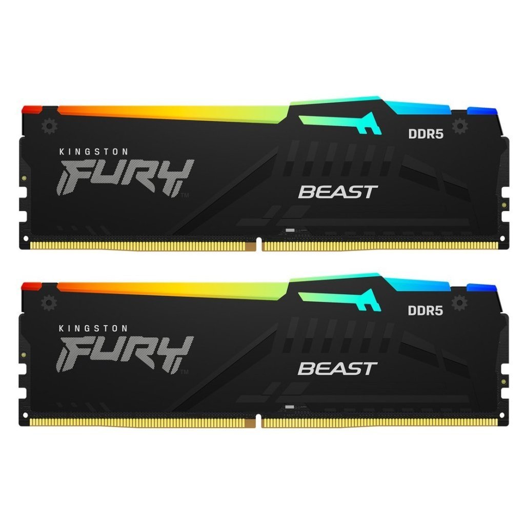 Модуль памяти для компьютера DDR5 16GB (2x8GB) 6000 MHz Beast RGB EXPO Kingston Fury (ex.HyperX) (KF560C30BBEAK2-16)