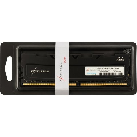 Модуль памяти для компьютера DDR4 8GB 3200 MHz Kudos Black eXceleram (EKBLACK4083216A) - Нулевой остаток (Feed)  - Нулевой остаток (Feed) 