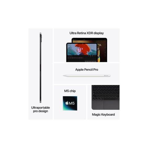 Планшет Apple iPad Pro 13" M5 Wi‑Fi + Cellular 256GB with standard glass - Silver (ME7X4TY/A) - Планшеты  - Планшеты 