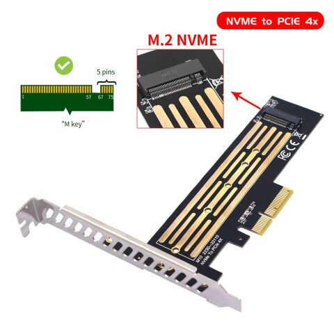 Контроллер Dynamode M.2 SSD NVMe M-Key to PCI-E 3.0 x4/ x8/ x16, full profile br (PCI-Ex4- M.2 M-key) - Контроллеры ExpressCard  - Контроллеры ExpressCard 