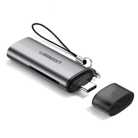 Считыватель флеш-карт Ugreen USB Type-C 3.1 to TF/SD CM184 Gray (50704) - Кардридеры  - Кардридеры 