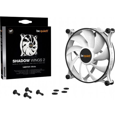 Кулер для корпуса Be quiet! SHADOW WINGS 2 White (BL090) - Нулевой остаток (Feed)  - Нулевой остаток (Feed) 
