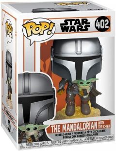 Фігурка Funko Star Wars: Mandalorian Flying with The Child фанко Зоряні війни Йода Grogu Грогу 402