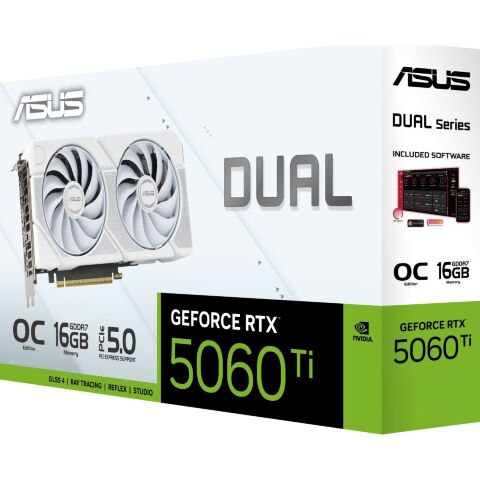 Видеокарта ASUS GeForce RTX5060Ti 16Gb DUAL WHITE OC (DUAL-RTX5060TI-O16G-WHITE) - Видеокарты  - Видеокарты 
