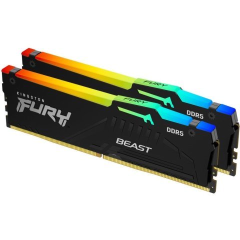Модуль памяти для компьютера DDR5 32GB 5200 MHz Beast RGB Kingston Fury (ex.HyperX) (KF552C40BBA-32) - Нулевой остаток (Feed) - Нулевой остаток (Feed)