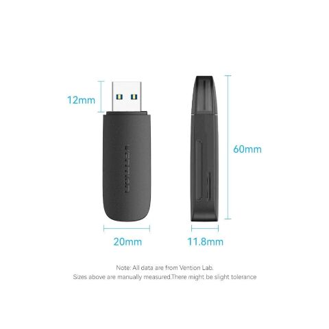 Считыватель флеш-карт Vention USB 3.0 to SD+TF Black Dual Drive Letter (CLGB0) - Кардридеры  - Кардридеры 
