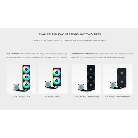 Система жидкостного охлаждения Lian Li GA II Lite 240P, Black (G89.GA2L24PB.00) - Нулевой остаток (Feed) - Нулевой остаток (Feed)