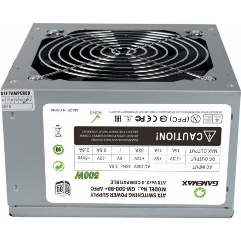 Блок питания Gamemax 500W (GM-500 80+ APFC) - Нулевой остаток (Feed)  - Нулевой остаток (Feed) 