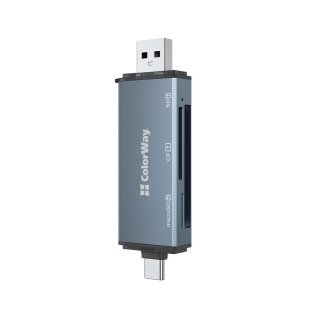Считыватель флеш-карт ColorWay USB 2.0/USB-C to CF/SD/MicroSD (CW-CR-01)