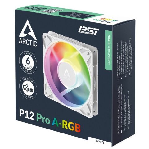 Кулер для корпуса Arctic P12 PRO A-RGB WHT (ACFAN00311A) - Вентиляторы к корпусам  - Вентиляторы к корпусам 