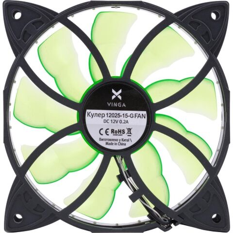 Кулер для корпуса Vinga 12025-15-G - Нулевой остаток (Feed)  - Нулевой остаток (Feed) 