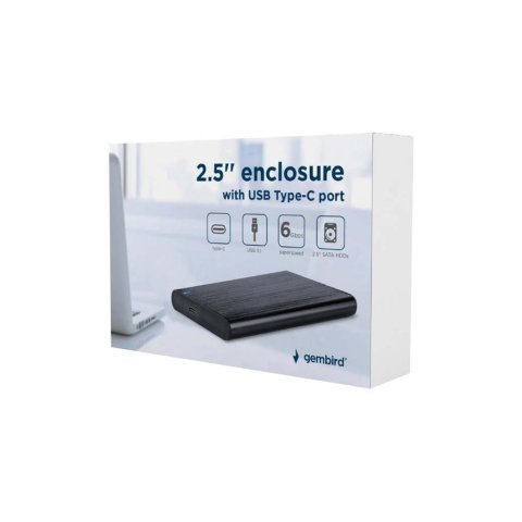 Карман внешний Gembird 2.5" USB3.1 alum black (EE2-U3S-6) - Нулевой остаток (Feed)  - Нулевой остаток (Feed) 