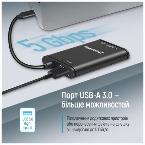 Считыватель флеш-карт ColorWay USB-C to USB 3.0/SD/MicroSD (CW-CR-02) - Нулевой остаток (Feed)  - Нулевой остаток (Feed) 