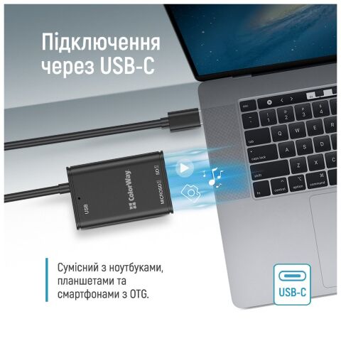 Считыватель флеш-карт ColorWay USB-C to USB 3.0/SD/MicroSD (CW-CR-02) - Кардридеры  - Кардридеры 