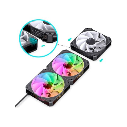 Кулер для корпуса JONSBO ZG-120BR Black - Нулевой остаток (Feed)  - Нулевой остаток (Feed) 