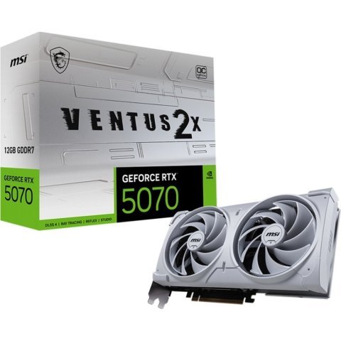 Видеокарта MSI GeForce RTX5070 12Gb VENTUS 2X OC WHITE (RTX 5070 12G VENTUS 2X OC WHITE) - Нулевой остаток (Feed)  - Нулевой остаток (Feed) 