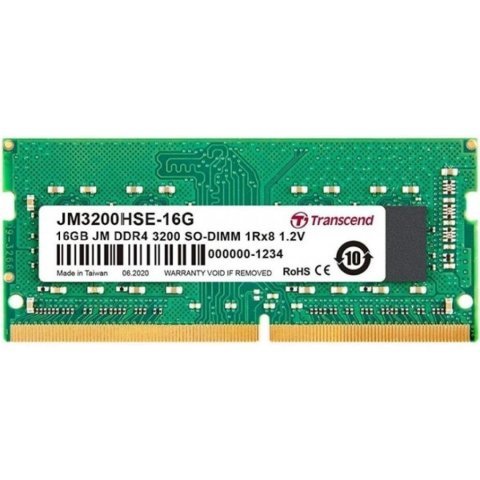 Модуль памяти для ноутбука SoDIMM DDR4 16GB 3200 MHz Transcend (JM3200HSE-16G) - Нулевой остаток (Feed)  - Нулевой остаток (Feed)
