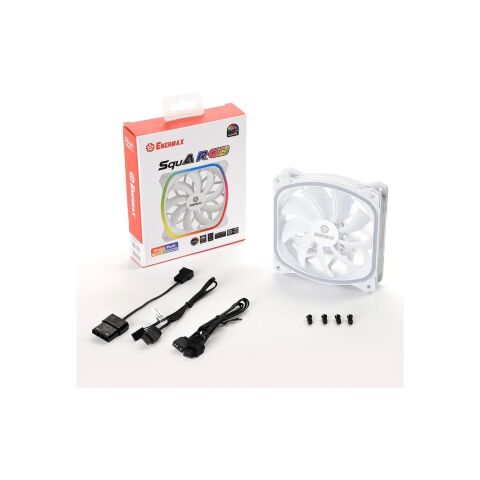 Кулер для корпуса Enermax SquA RGB White (UCSQARGB12P-W-SG) - Вентиляторы к корпусам  - Вентиляторы к корпусам 