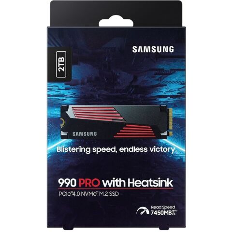 Накопитель SSD M.2 2280 2TB 990 PRO with Heatsink Samsung (MZ-V9P2T0CW) - Внутренние SSD  - Внутренние SSD 