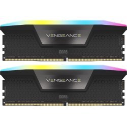 Модуль памяти для компьютера DDR5 64GB (2x32GB) 6000 MHz Vengeance RGB Black Corsair (CMH64GX5M2B6000C40)