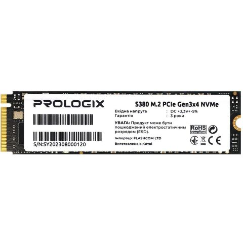 Накопитель SSD M.2 2280 256GB Prologix (PRO256GS380) - Нулевой остаток (Feed)  - Нулевой остаток (Feed) 