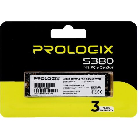 Накопитель SSD M.2 2280 256GB Prologix (PRO256GS380) - Нулевой остаток (Feed)  - Нулевой остаток (Feed) 