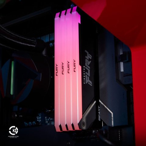 Модуль памяти для компьютера DDR4 16GB 3200 MHz Beast RGB Kingston Fury (ex.HyperX) (KF432C16BB2A/16) - Нулевой остаток (Feed)  - Нулевой остаток (Feed) 