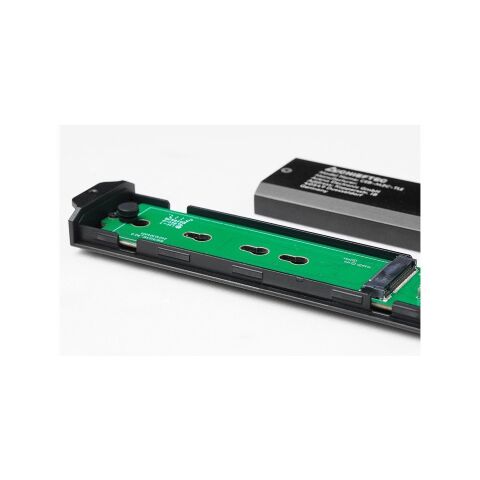 Карман внешний Chieftec M.2 PCIe NVMe/SATA SSD CEB-M2C-TLE USB 3.2 Gen2 Type-C Tool-Less Alum/Plastic (CEB-M2C-TLE) - Аксессуары к HDD  - Аксессуары к HDD 
