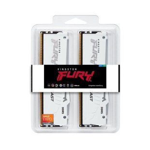 Модуль памяти для компьютера DDR5 32GB (2x16GB) 6000 MHz Beast White RGB XMP Kingston Fury (ex.HyperX) (KF560C30BWAK2-32)