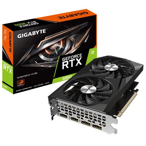 Видеокарта GIGABYTE GeForce RTX3050 8Gb WINDFORCE V2 (GV-N3050WF2V2-8GD) - Нулевой остаток (Feed)  - Нулевой остаток (Feed) 