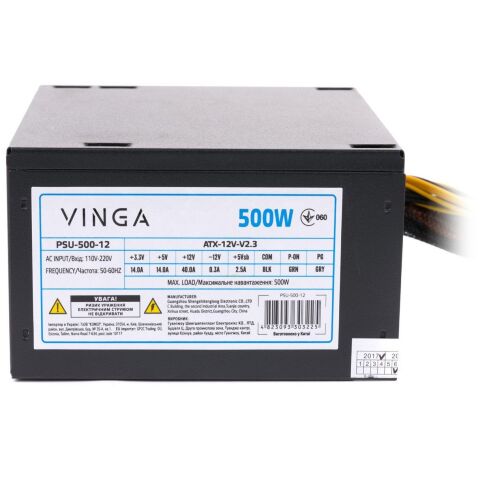 Блок питания Vinga 500W ОЕМ (PSU-500-12) - Блоки питания - Блоки питания