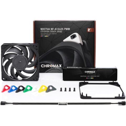 Кулер для корпуса Noctua REDUX (NF-A12x25 PWM CHROMAX. BLACK. SWAP) - Нулевой остаток (Feed)  - Нулевой остаток (Feed) 