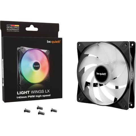Кулер для корпуса Be quiet! LIGHT WINGS LX 140mm PWM high-speed (BL129) - Нулевой остаток (Feed) - Нулевой остаток (Feed)