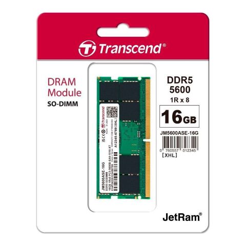 Модуль памяти для ноутбука SoDIMM DDR5 16GB 5600 MHz JetRam Transcend (JM5600ASE-16G) - Нулевой остаток (Feed)  - Нулевой остаток (Feed) 
