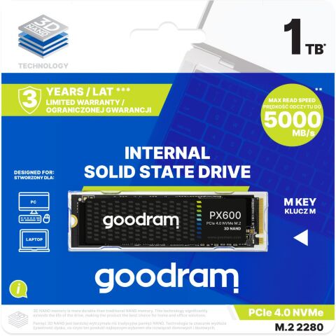 Накопитель SSD M.2 2280 1TB PX600 Goodram (SSDPR-PX600-1K0-80) - Внутренние SSD  - Внутренние SSD 