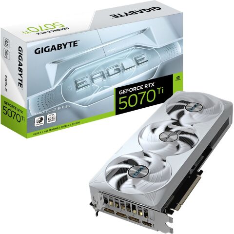 Видеокарта GIGABYTE GeForce RTX5070 Ti 16GB EAGLE OC ICE SFF (GV-N507TEAGLEOC ICE-16GD) - Видеокарты  - Видеокарты 