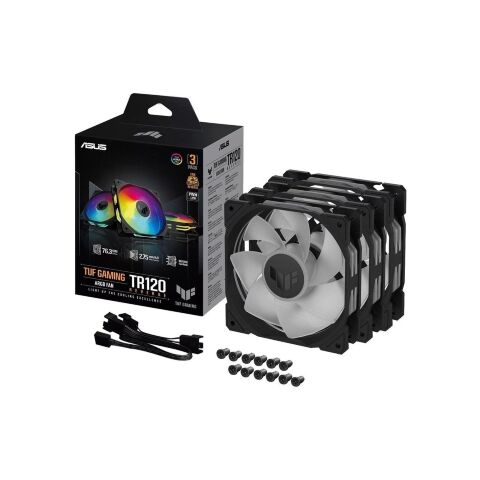 Кулер для корпуса ASUS TUF Gaming TR120 ARGB Reverse Triple Pack Black (90DA00D0-B09020) - Вентиляторы к корпусам  - Вентиляторы к корпусам 