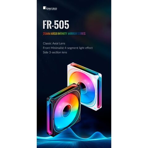 Кулер для корпуса JONSBO FR-505BR Reverse ARGB Black - Нулевой остаток (Feed)  - Нулевой остаток (Feed) 