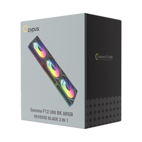 Кулер для корпуса OCYPUS GAMMA F12 UNI BK ARG (GAMMA-F12-BK3AM01U-GL) - Нулевой остаток (Feed)  - Нулевой остаток (Feed) 