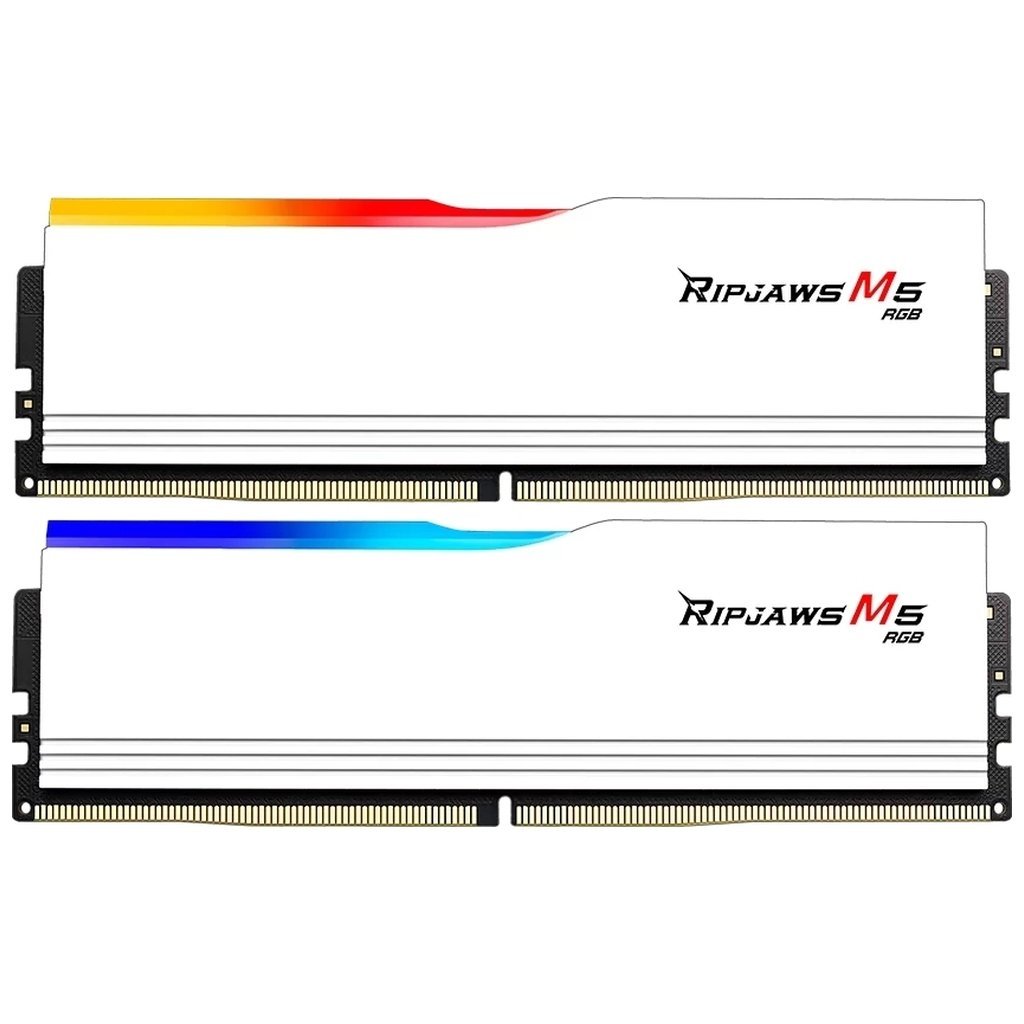 Модуль памяти для компьютера DDR5 64GB (2x32GB) 6000 MHz Ripjaws M5 RGB Matte White G.Skill (F5-6000J3040G32GX2-RM5RW)