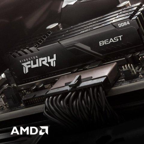 Модуль памяти для компьютера DDR4 8GB 3600 MHz Fury Beast Black Kingston Fury (ex.HyperX) (KF436C17BB/8) - Нулевой остаток (Feed)  - Нулевой остаток (Feed)