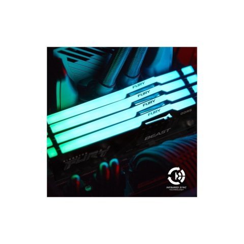 Модуль памяти для компьютера DDR5 128GB (2x64GB) 5600 MHz Beast RGB Kingston Fury (ex.HyperX) (KF556C36BBEAK2-128) - Нулевой остаток (Feed) - Нулевой остаток (Feed)